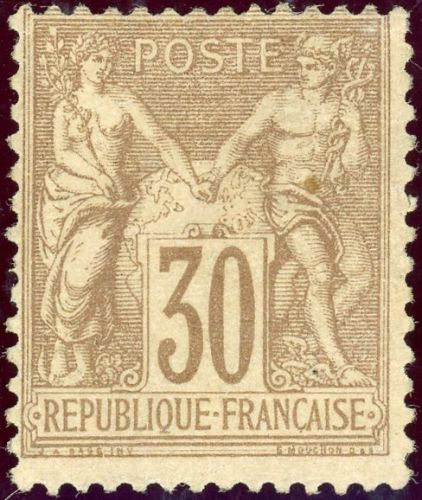 Frankreich 64I Ungebraucht mit Falz 30 C. braun Type I