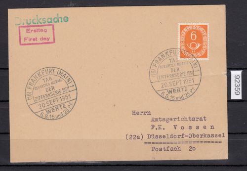 Bund 1951, Mich.-Nr.: 126 Erstagskarte