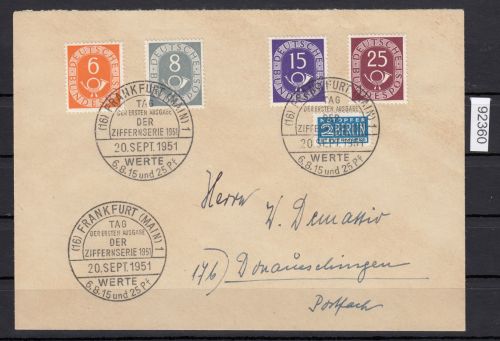 Bund 1951, Mich.-Nr.: 126+127+129+131 Erstagsbrief  Brief