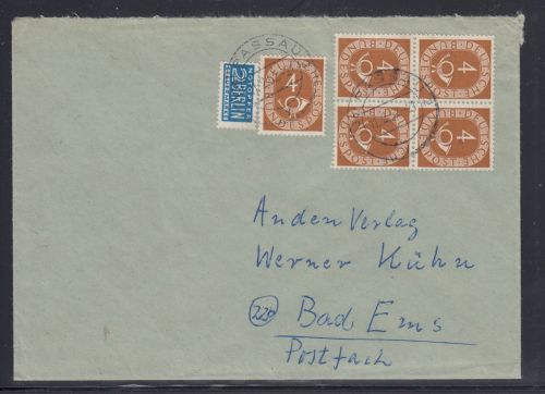 Bund 1951, Mich.-Nr.: 124 Mef   4er.-Block