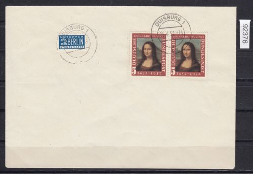 Bund 1952, Mich.-Nr.: 148 II  Erstagsbrief  Brief   Plattenfehler