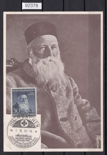 Bund 1952, Mich.-Nr.: 159  Erstag  Maximum Karte  1.10,1952   Rotes Kreuz