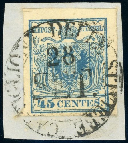 Lombardei Und Venetien 5X Briefstück Handpapier