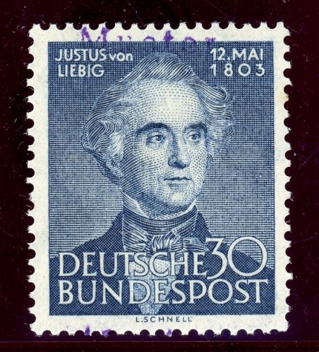 Bundesrepublik 166M Ungebraucht mit Falz 30 Pfg. Liebig mit viol. Handstempel...