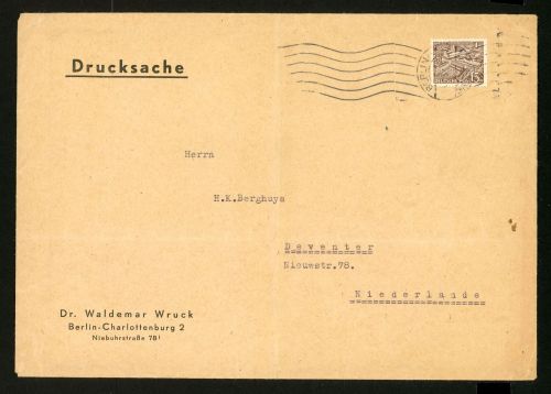 Berlin 48 Brief 15 Pfg. als selt. portoger. EF auf gro