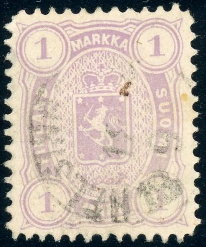 Finnland 19Bx Gestempelt 1 Mk. viol. d