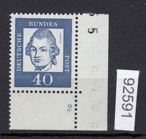 Bund 1961, Mich.-Nr.: 355 x **  Eckrand  Ecke 4  FN 2    Formnr. 2