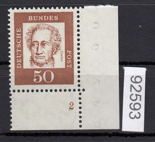 Bund 1961, Mich.-Nr.: 356 y ** FN 2 Eckrand
