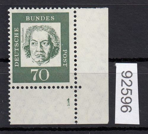 Bund 1961, Mich.-Nr.: 358 a y ** FN 1 Eckrand