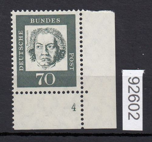 Bund 1961, Mich.-Nr.: 358 b y ** FN 4 Eckrand