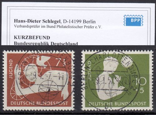 Bund 1956, Mich.-Nr.: 232+33 LUXUS  gest.+gummi  Befund   Berlin-Charlottenburg