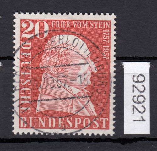 Bund 1957, Mich.-Nr.: 277 LUXUS Gest. + gummi + Ersttag  Berlin-Charlottenburg