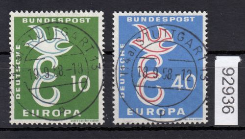 Bund 1958, Mich.-Nr.: 295+296 LUXUS Gestempelt