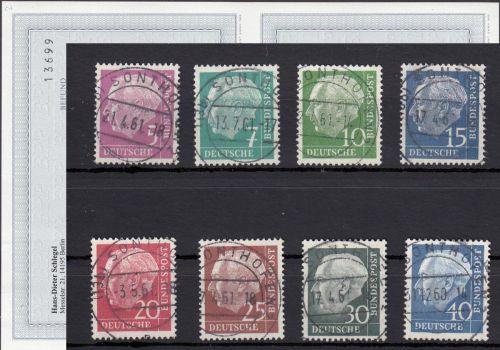 Bund 1954, Mich.-Nr.:  179-260 y gestempelt LUXUS geprüft  Befund  HEUSS LUMOGEN