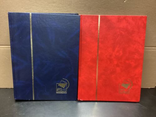 Briefmarkenalbum Einsteckalben  2 Stück 64+ 16 Seiten schwarz   gebraucht  LESEN