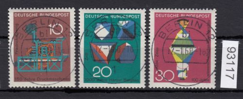 Bund 1968, Mich.-Nr.: 546-48 LUXUS Zentrisch Gestempelt  Vollstempel  ERSTTAG