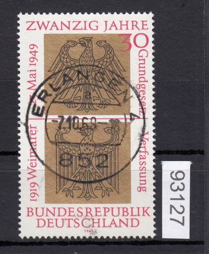 Bund 1969, Mich.-Nr.: 585 LUXUS Zentrisch Gestempelt  Vollstempel