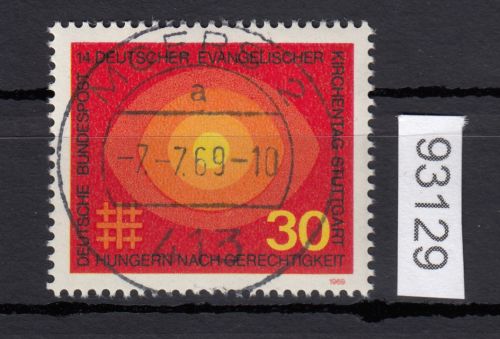 Bund 1969, Mich.-Nr.: 595 LUXUS Zentrisch Gestempelt+gummi  Vollstempel  ERSTTAG