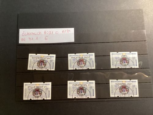 Österreich 2021 ,Mich.-Nr.: ATM Mi 71.1-6  Wertstufe 275  gestempelt