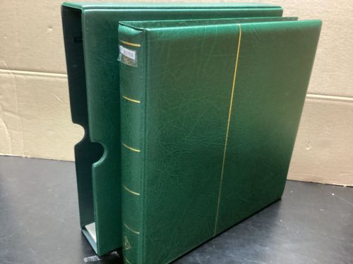 Leuchtturm Ringbinder+Kassette (13 Ringe )  Wattiert  grün gebraucht  Leer