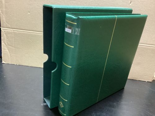 Leuchtturm Ringbinder+Kassette (13 Ringe )  Wattiert  grün gebraucht  Leer