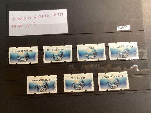 Österreich 2024,Mich.-Nr.: ATM Mi 82.1-7 Wertstufe  300 C**