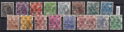 Bizone 1948  Mi. Nr. 36-51 II gestempelt Netz