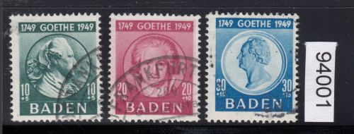 Alliierte Franz. Zone Baden Mi. Nr. 47-49 gestempelt