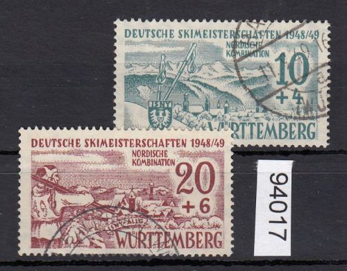 Alliierte Franz. Zone Württemberg Mi. Nr. 38+39 gestempelt  geprüft