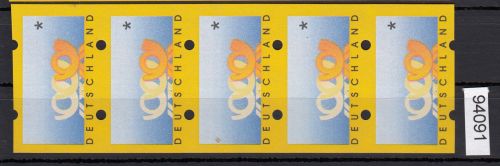Bund 1999, Mich.-Nr.: ATM 3 **  ohne Eindruck 5er.-Streifen