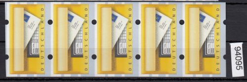 Bund 2002, Mich.-Nr.: ATM 5 **  ohne Eindruck 5er.-Streifen