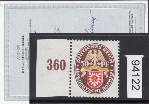 DR 1929, Mich.-Nr.: 434 I **  geprüft  Attest
