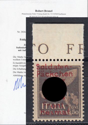 Feldpost Saloniki, Mi.-Nr. VI **  Oberrand  LUXUS  geprüft  Attest