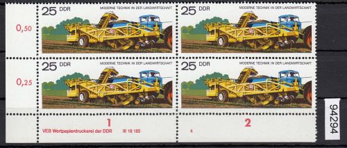 DDR 1977, Mich.-Nr.: 2238 ** DV  FNr. 4   Eckrand  Druckvermerk
