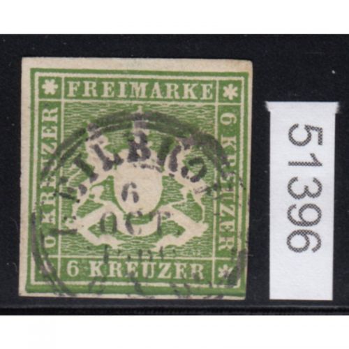 AD Württemberg 1859, Mich.-Nr.: 13 a gestempelt  geprüft