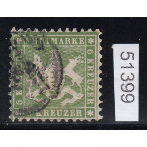 AD Württemberg 1862, Mich.-Nr.: 23  gestempelt   geprüft