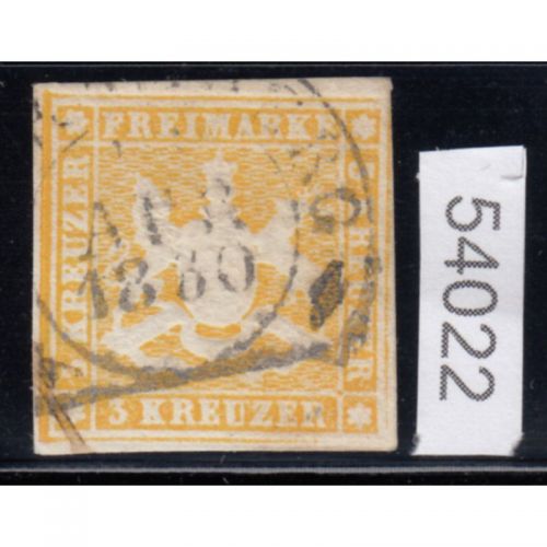 AD Württemberg 1859, Mich.-Nr.: 12 b  gestempelt geprüft