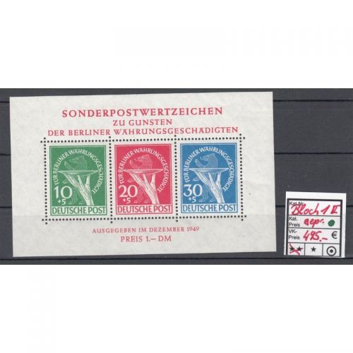 Berlin 1949, Mich.-Nr.: Block 1 ** Plf II  geprüft