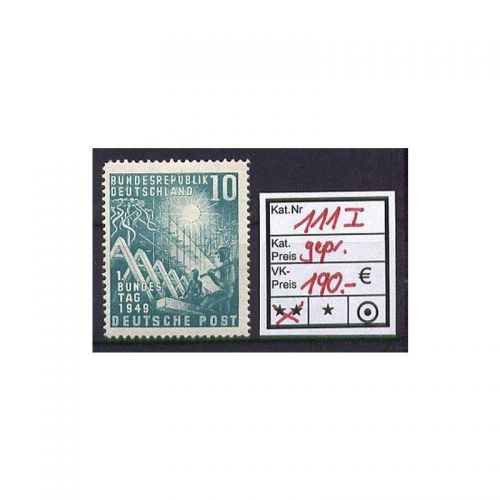 Bund 1949, Mich.-Nr.: 111 ** I Plattfehler geprüft