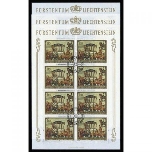 Liechtenstein 1978 : Mi.-Nr.:717-19 gestempelt Bogen