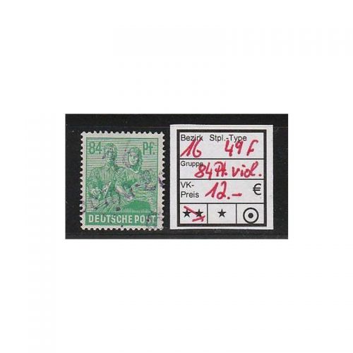 Bezirk 16 nr. 049f Gotha 84 Pf ** viol. Aufdruck