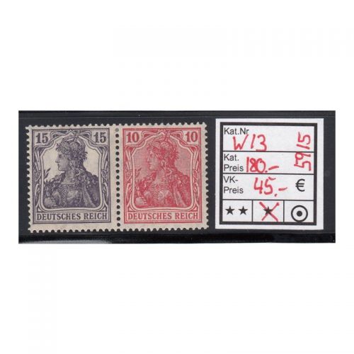 DR 1918/19 (MH 10), Mich.-Nr.: W 13 *