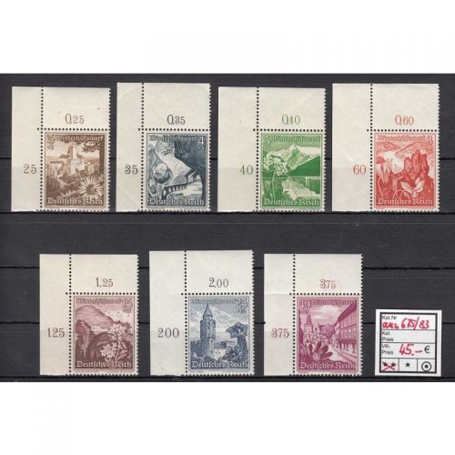 DR 1938, Mich.-Nr.: 675-683 ** Eckrand