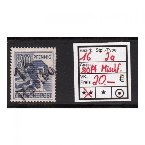 Bezirk 16 nr. 002a Apolda ** 80 Pf. Mischfarbe  Gruppe 6