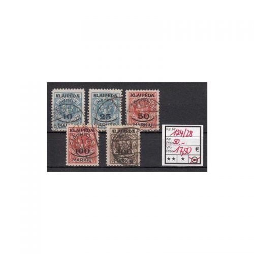 Memel 1923 Mi. Nr. 124-28 gestempelt