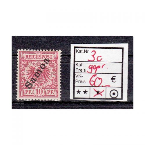 Kolonien Samoa 1900, Mich.-Nr.:  3 c * geprüft  Befund