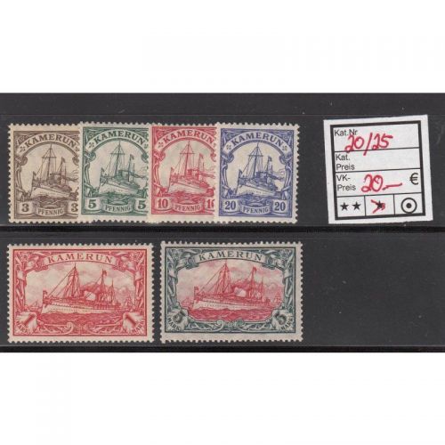 Kolonien Kamerun 1905, Mich.-Nr.: 20-25 *