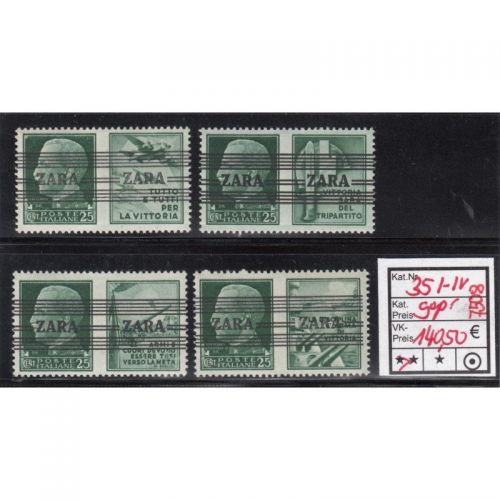 Zara, Mi.-Nr. 35 I-IV ** geprüft  Befund   Type I
