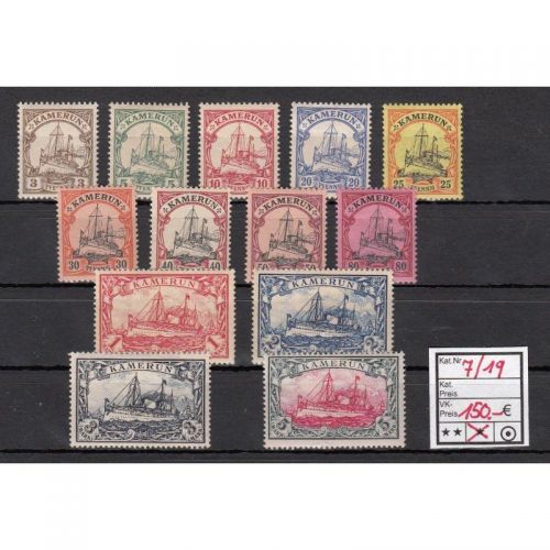 Kolonien Kamerun 1900, Mich.-Nr.: 7-19 *