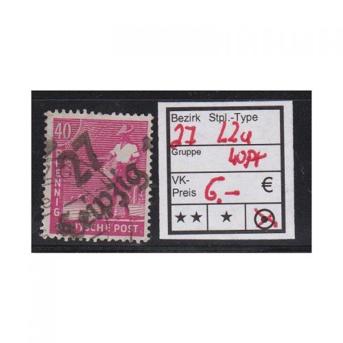 Bezirk 27 nr. 002a Leipzig gest. 40 Pf.   geprüft